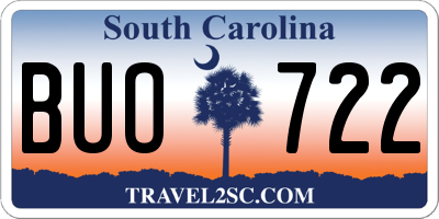 SC license plate BUO722