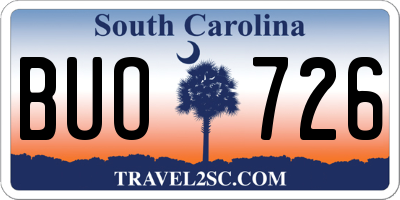 SC license plate BUO726