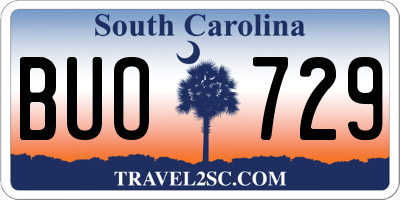 SC license plate BUO729