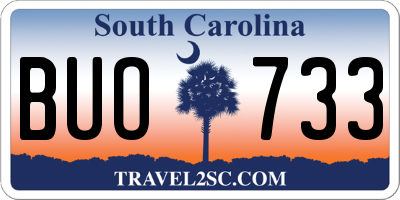 SC license plate BUO733