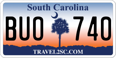 SC license plate BUO740