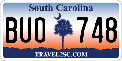 SC license plate BUO748