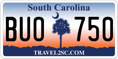 SC license plate BUO750