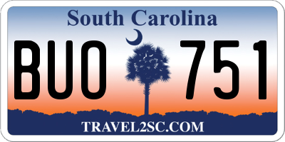 SC license plate BUO751