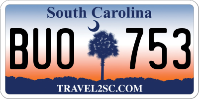 SC license plate BUO753