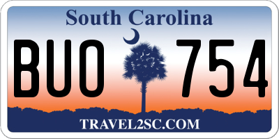 SC license plate BUO754