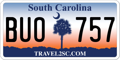 SC license plate BUO757