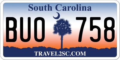 SC license plate BUO758