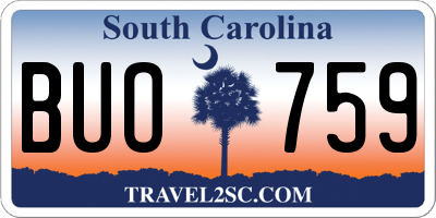 SC license plate BUO759
