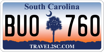 SC license plate BUO760