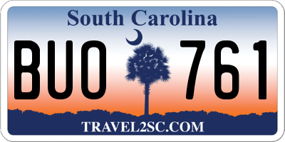 SC license plate BUO761