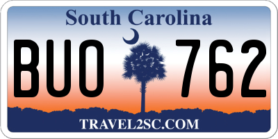 SC license plate BUO762