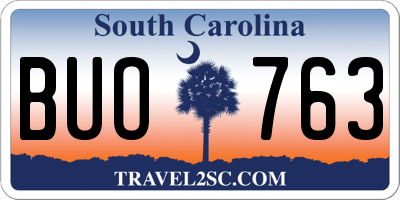SC license plate BUO763