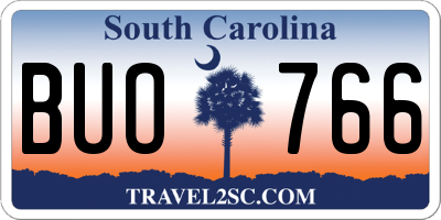 SC license plate BUO766