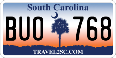 SC license plate BUO768