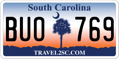 SC license plate BUO769
