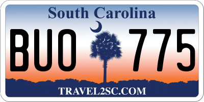 SC license plate BUO775
