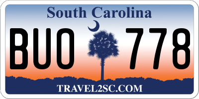 SC license plate BUO778