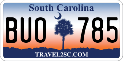 SC license plate BUO785