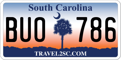 SC license plate BUO786
