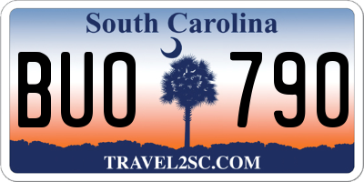 SC license plate BUO790