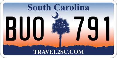 SC license plate BUO791