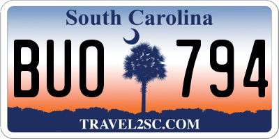 SC license plate BUO794