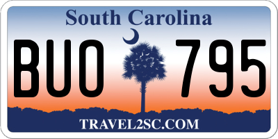 SC license plate BUO795