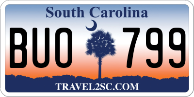 SC license plate BUO799