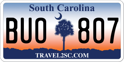 SC license plate BUO807