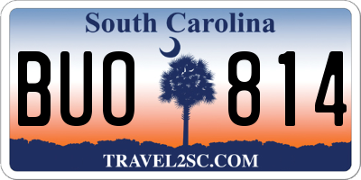 SC license plate BUO814