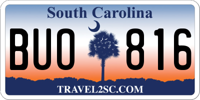 SC license plate BUO816