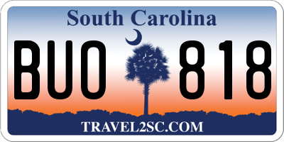 SC license plate BUO818