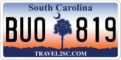 SC license plate BUO819