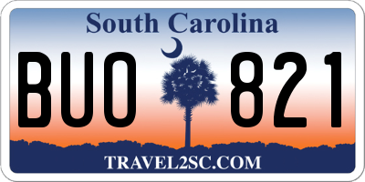 SC license plate BUO821