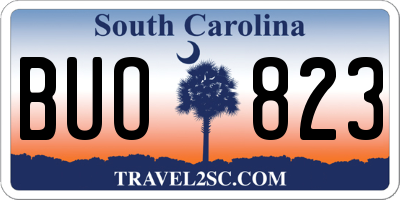 SC license plate BUO823
