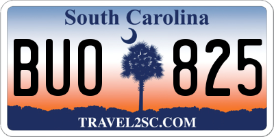 SC license plate BUO825