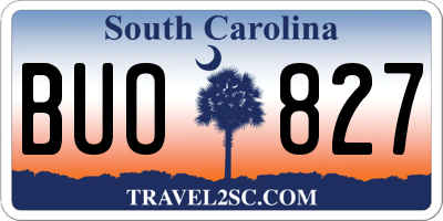 SC license plate BUO827