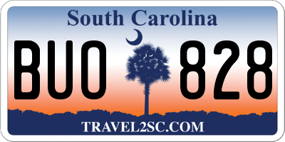 SC license plate BUO828