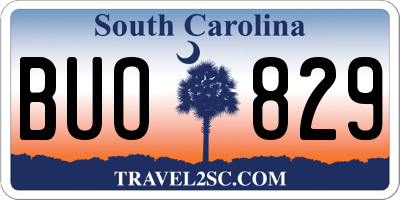 SC license plate BUO829