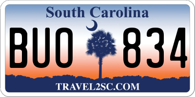 SC license plate BUO834