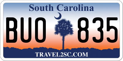 SC license plate BUO835
