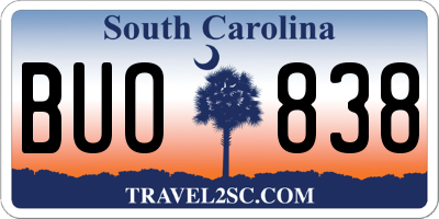 SC license plate BUO838