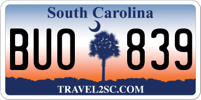 SC license plate BUO839