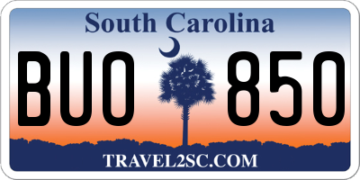 SC license plate BUO850