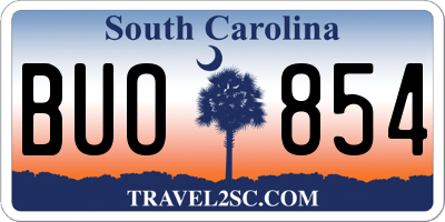 SC license plate BUO854