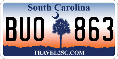 SC license plate BUO863