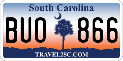 SC license plate BUO866