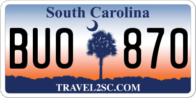 SC license plate BUO870