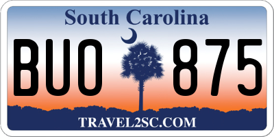 SC license plate BUO875